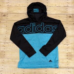 Adidas Black and Teal Hoodie